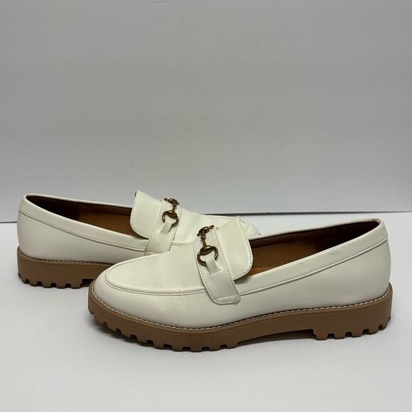 A New Day Danica Platform Slip On Loafers Off White Cream Size 11 Neutral Preppy - Picture 3 of 10